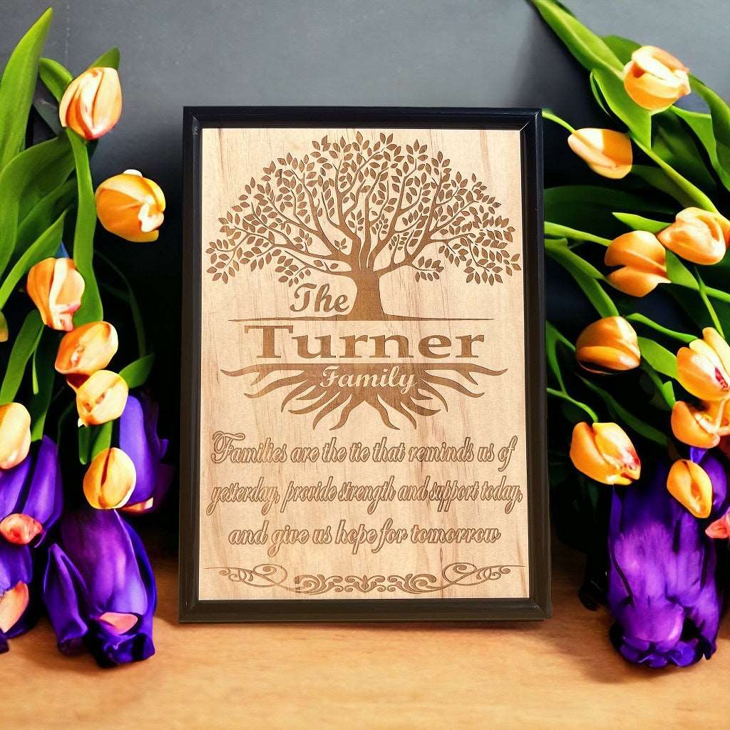 Personalised 'Family Tree of Life' - Wood Engraved Design - 2 Styles Available - Laser Design Creations