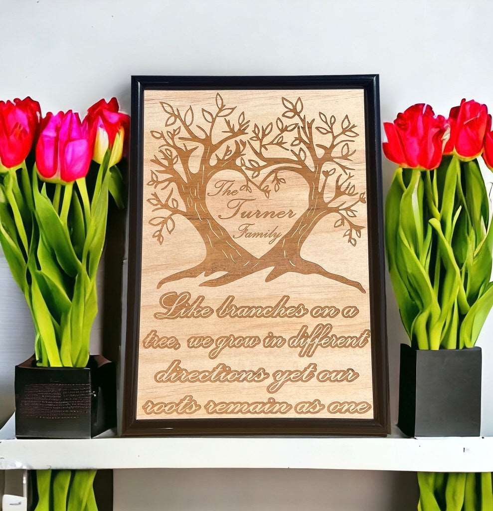 Personalised 'Family Tree of Life' - Wood Engraved Design - 2 Styles Available - Laser Design Creations