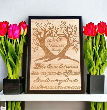 Personalised 'Family Tree of Life' - Wood Engraved Design - 2 Styles Available - Laser Design Creations