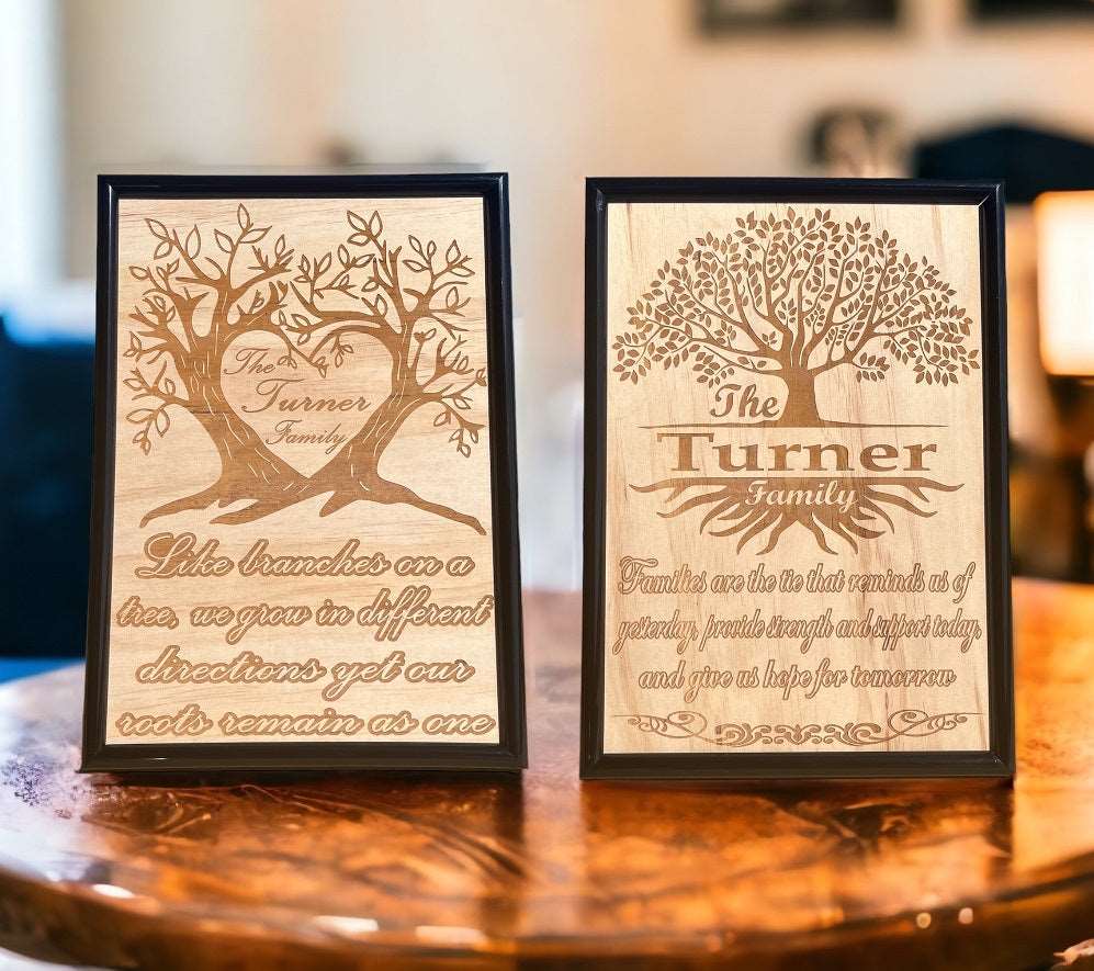 Personalised 'Family Tree of Life' - Wood Engraved Design - 2 Styles Available - Laser Design Creations