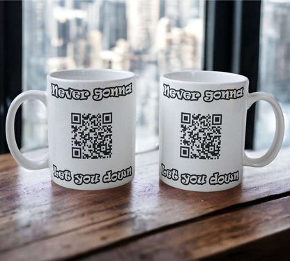 Prank 'Rick Roll' QR Code Design Mug - Laser Design Creations