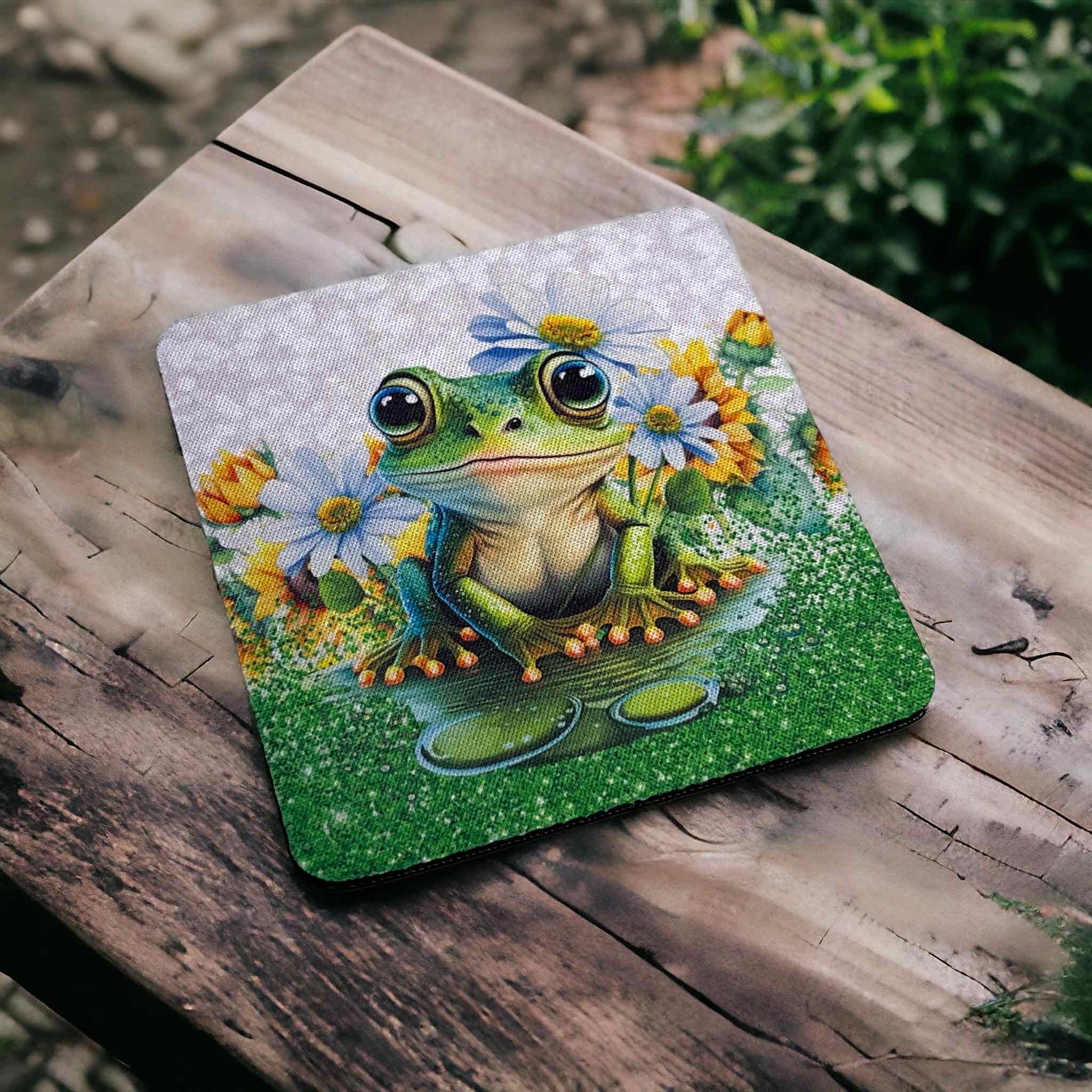 Green Tree Frog Design - Neoprene Coaster - Laser Design Creations