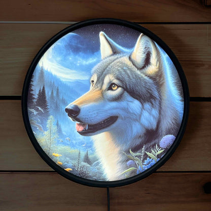 Wolf in Nature - Vibrant Illuminations: LED Light Box - Laser Design Creations