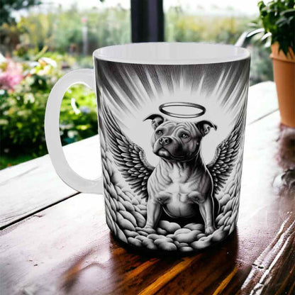 'Staffy Angel Wings' - Staffordshire Bull Terrier Dog Design Mug - Laser Design Creations