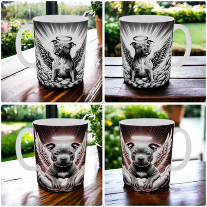 'Staffy Angel Wings' - Staffordshire Bull Terrier Dog Design Mug - Laser Design Creations