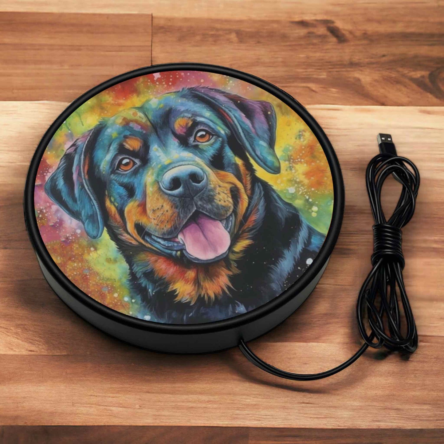 Colourful Art Style Rottweiler (Rotti) - Vibrant Illuminations: LED Light Sign