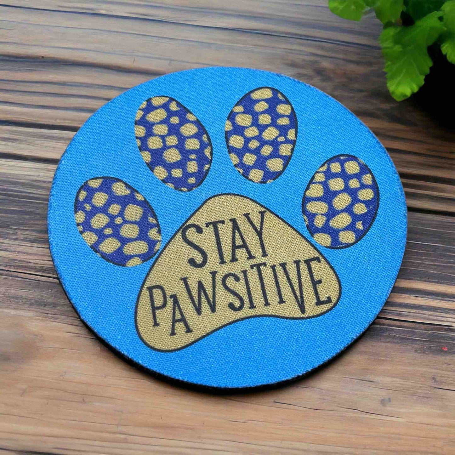 Stay Pawsitive Dog Paw Design - Pack of 4 Neoprene Coasters