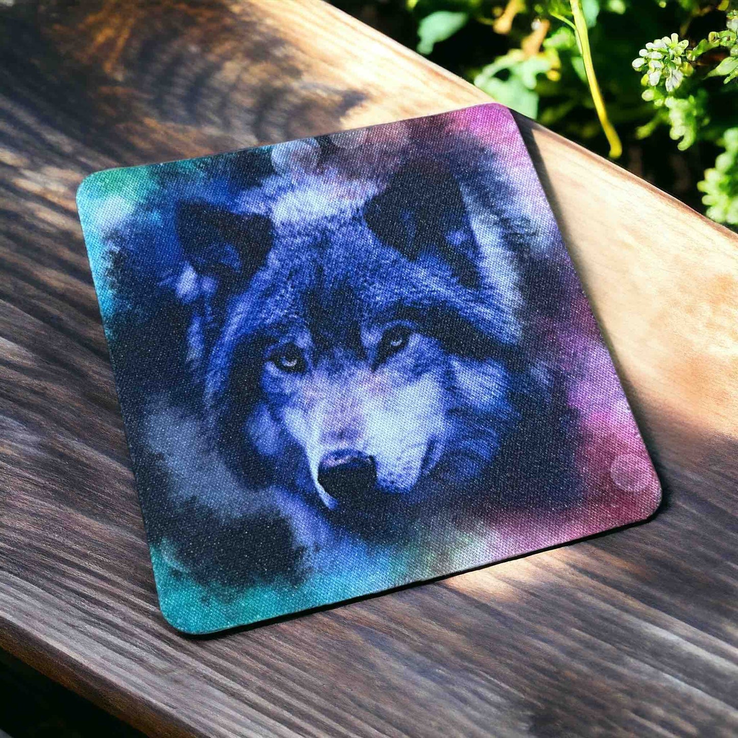 Mystical Wolf Vibrant Nebula & Galactic Design - Pack of 4 Neoprene Coasters