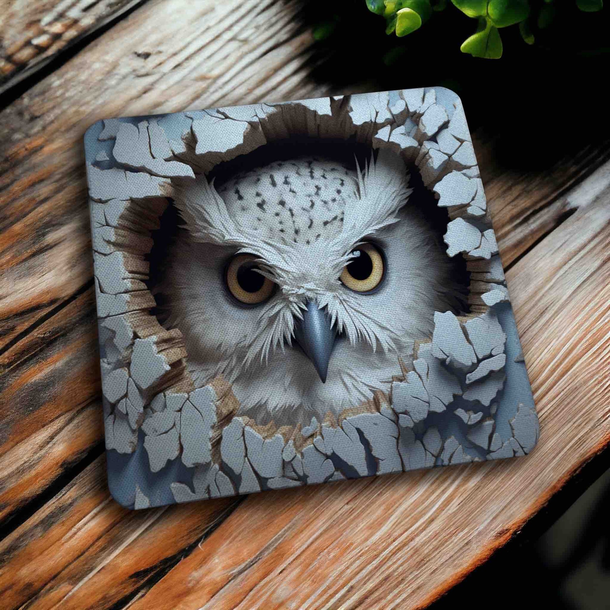 Peeking Whimsical Owl - Pack of 4 Neoprene Coasters - Laser Design Creations