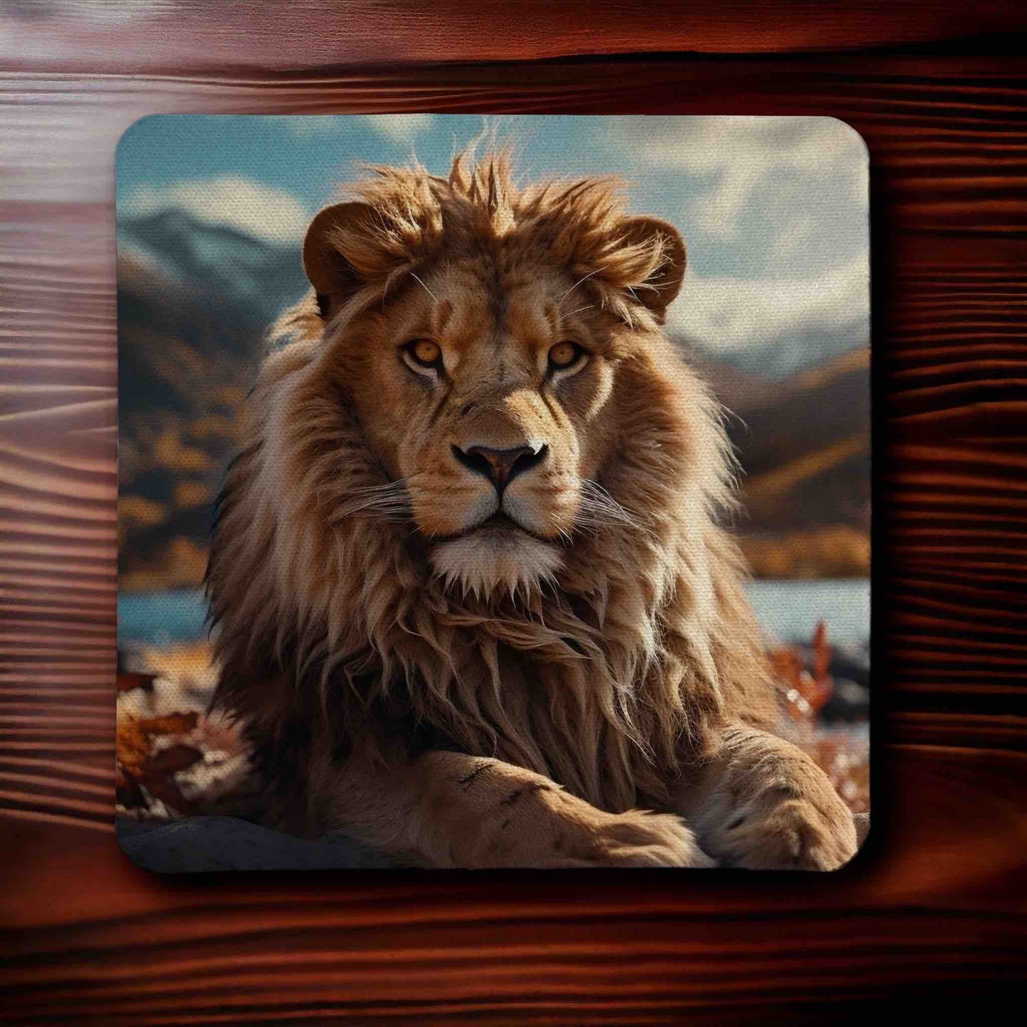 Majestic Lion King ‘Roar with Style!’ - Pack of 4 Neoprene Coasters - Laser Design Creations