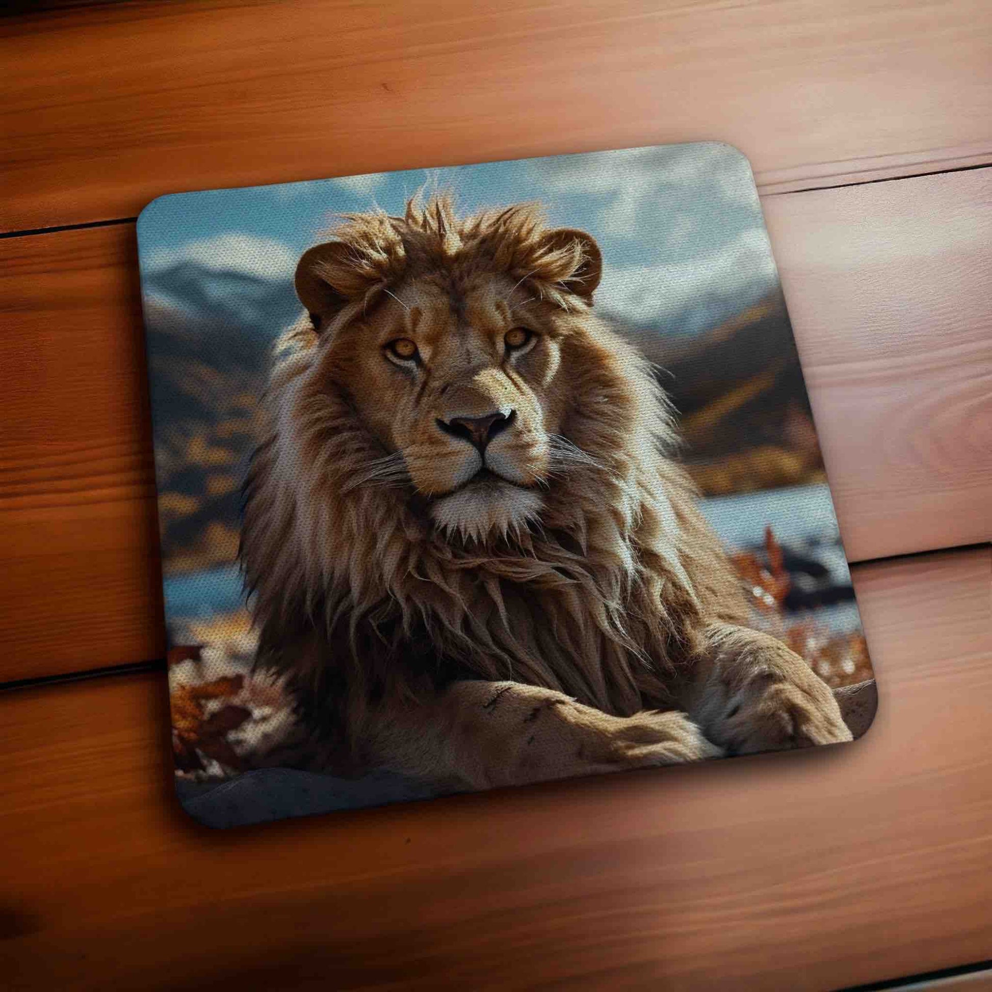 Majestic Lion King ‘Roar with Style!’ - Pack of 4 Neoprene Coasters - Laser Design Creations