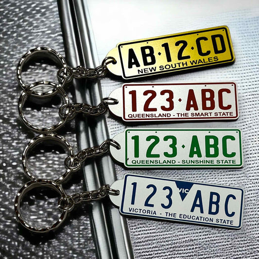 Personalised Novelty Licence Plate Keyring - NSW / QLD / VIC - 19 Styles! - Laser Design Creations