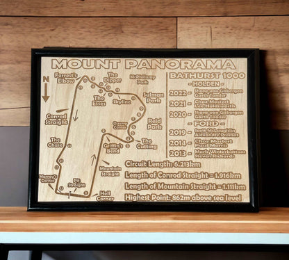 Mount Panorama Circuit ‘Bathurst 1000’ - Wood Engraved Design - Laser Design Creations