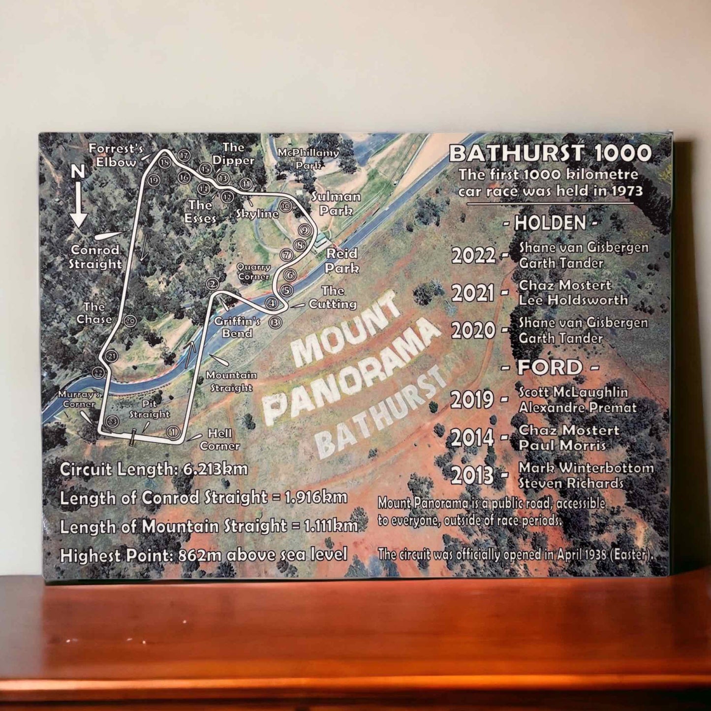 Mount Panorama Circuit ‘Bathurst 1000’ - Aluminium Metal Sign - Laser Design Creations