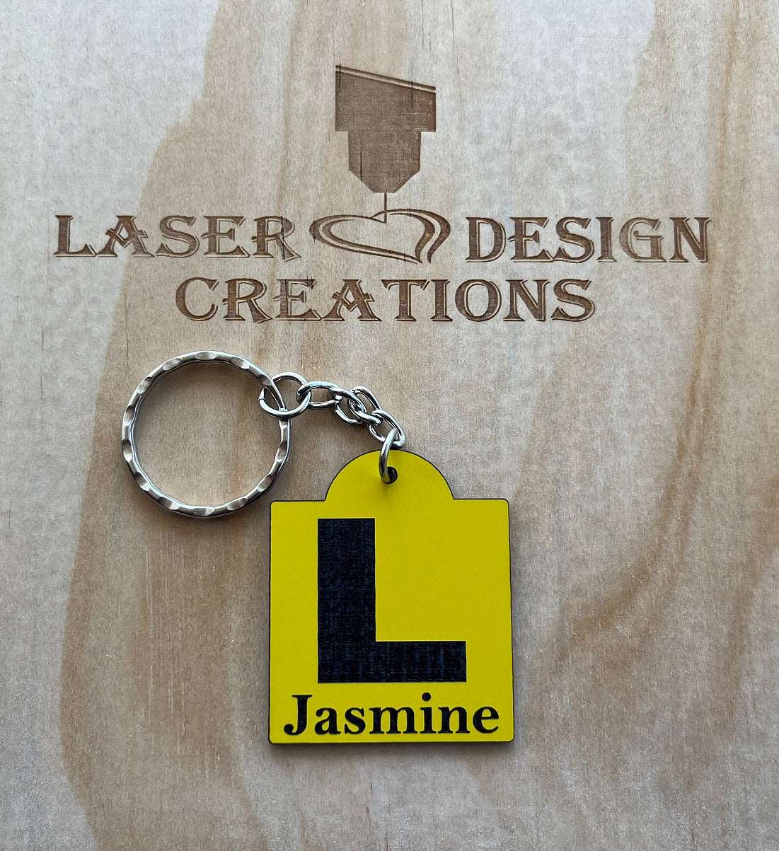 Personalised - L / P1 / P2 Plate (Learner / Provisional) Design Keyring - Laser Design Creations