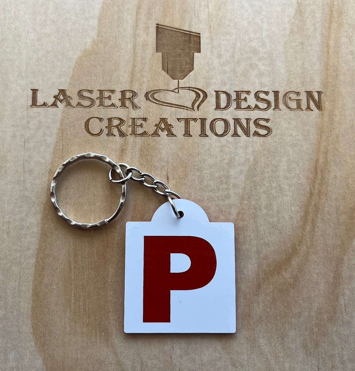 Personalised - L / P1 / P2 Plate (Learner / Provisional) Design Keyring - Laser Design Creations