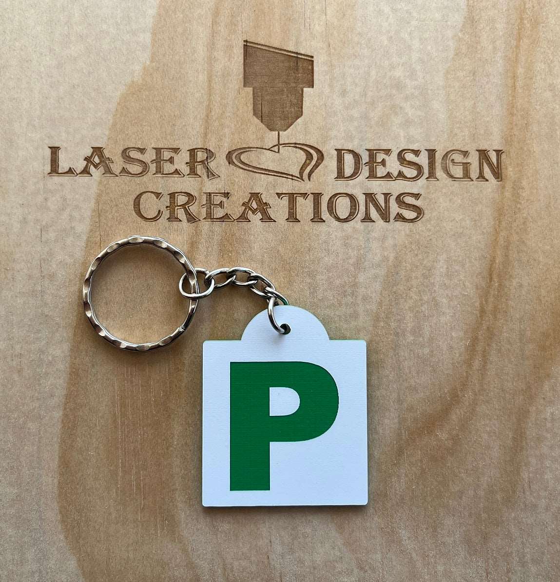 Personalised - L / P1 / P2 Plate (Learner / Provisional) Design Keyring - Laser Design Creations