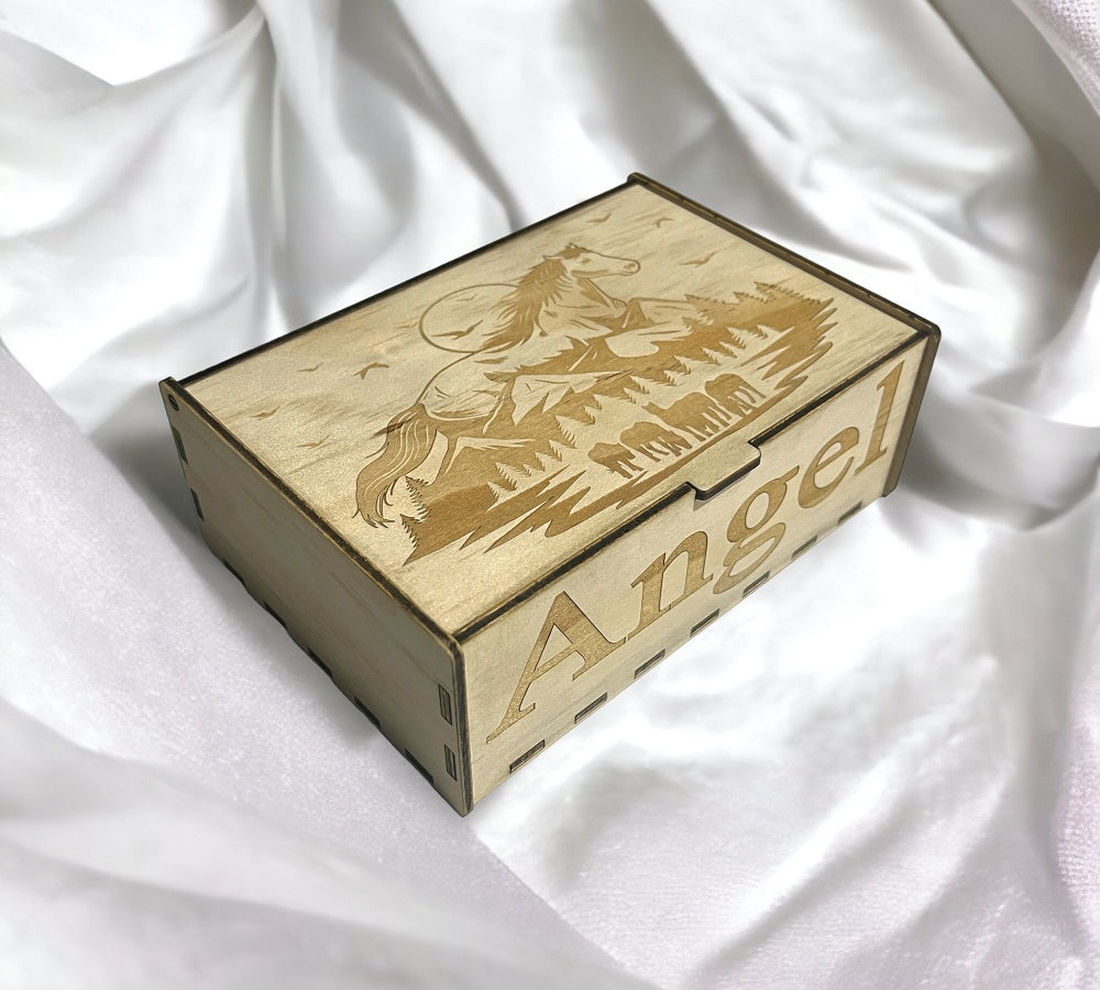 Personalised Gift / Jewelry - Wood Engraved Box - Laser Design Creations