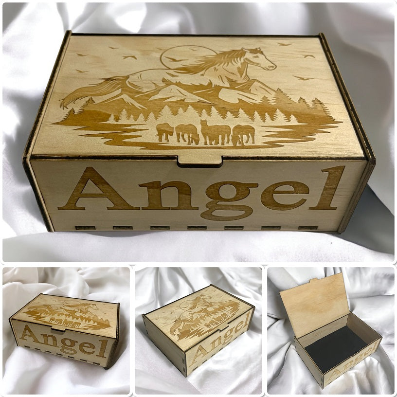 Personalised Gift / Jewelry - Wood Engraved Box - Laser Design Creations